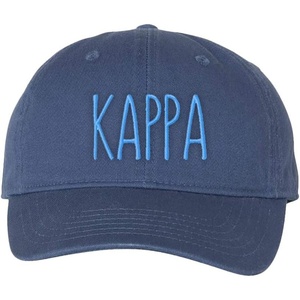 Kappa Kappa Gamma Mod Pigment Dyed Baseball Cap(Navy W/Light Blue Thread Color)