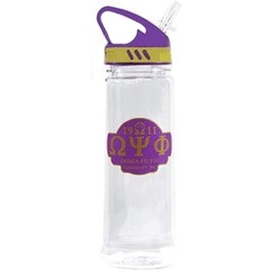 Omega Psi Phi Water Bottle W/Carabiner Hook