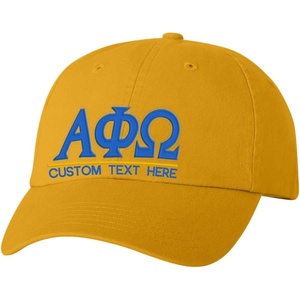 Personalized Alpha Phi Omega Greek Line Hat(Gold)