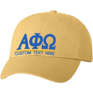 Personalized Alpha Phi Omega Greek Line Hat(Light Gold)