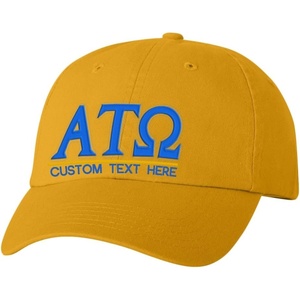 Personalized Alpha Tau Omega ATO Greek Line Hat(Gold)