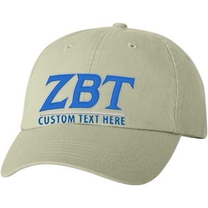 Personalized Zeta Beta Tau ZBT Greek Line Hat(Tan)