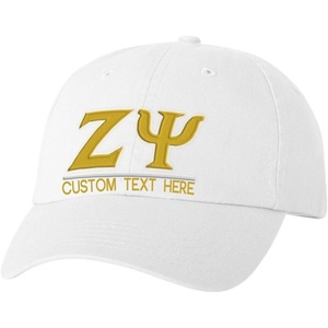 Personalized Zeta Psi Greek Line Hat(White)