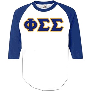 Phi Sigma Sigma Lettered Raglan Shirt(Royal Blue)