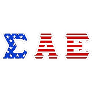 Sigma Alpha Epsilon SAE American Flag Greek Letter Sticker