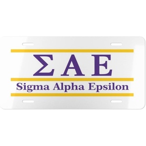 Sigma Alpha Epsilon SAE Lettered Lines License Covers