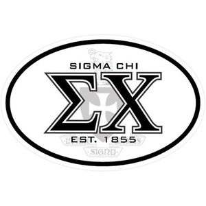 Sigma Chi Oval Crest Sticker(Black)