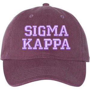 Sigma Kappa Pigment Dyed Baseball Cap(Vineyard W/Lilac Thread Color)