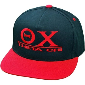 Theta Chi Flatbill Snapback Hats Original(Black/Red)