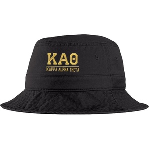 Women’s Kappa Alpha Theta Greek Letter Bucket Hat(Black)