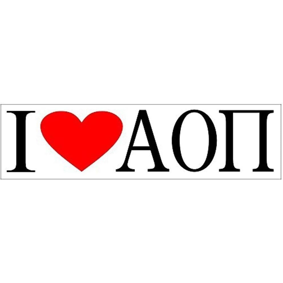image:imageAlpha Omicron Pi AOII I Love Bumper Sticker