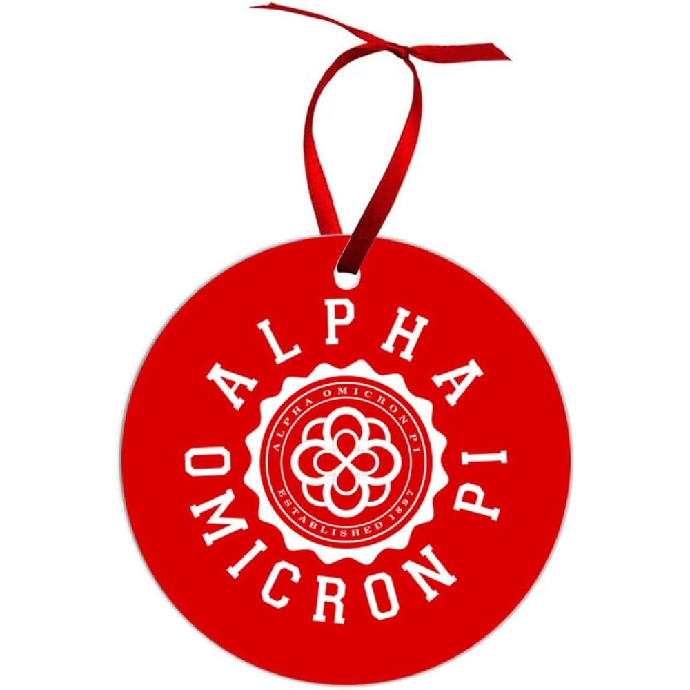 image:imageAlpha Omicron Pi Shield Christmas Ornaments