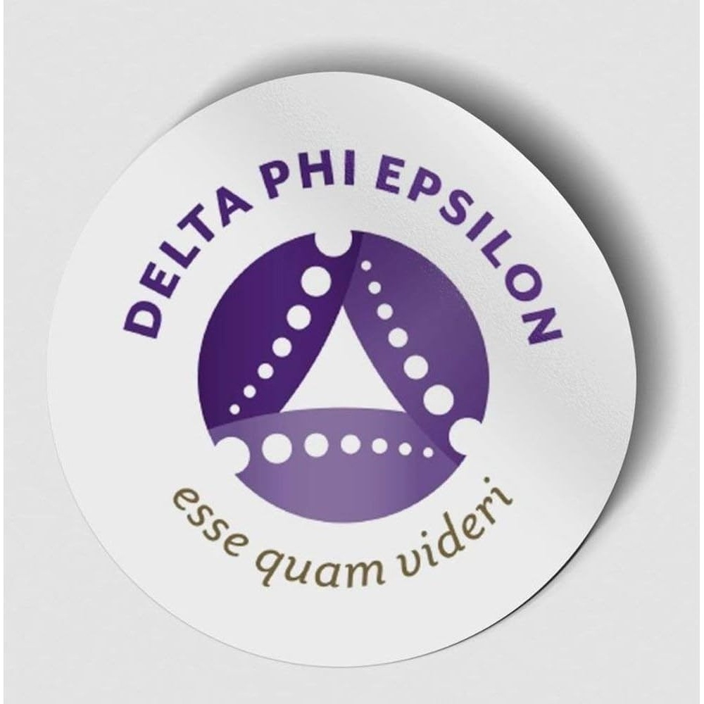 image:imageDelta Phi Epsilon Logo Round Decal PurpleWhite