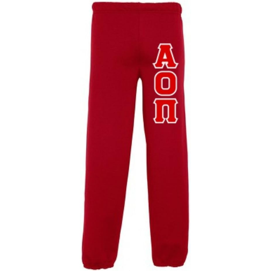image:imageGreekgear Alpha Omicron Pi AOII Lettered SweatpantsRed