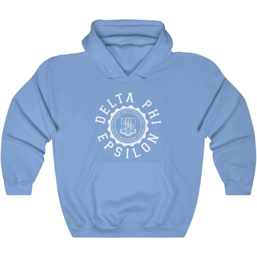 image:imageGreekgear Delta Phi Epsilon Unisex College Seal HoodieCarolina Blue