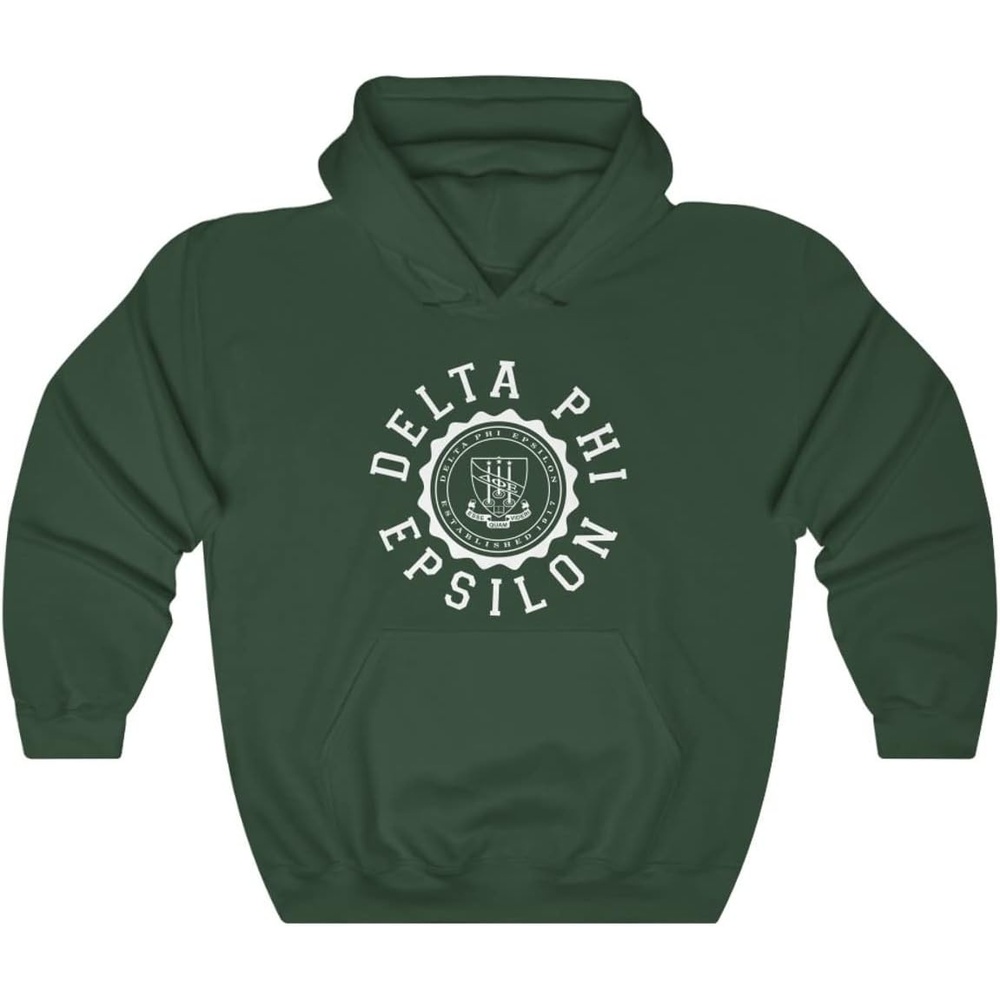 image:imageGreekgear Delta Phi Epsilon Unisex College Seal HoodieForest Green