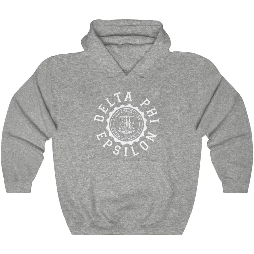 image:imageGreekgear Delta Phi Epsilon Unisex College Seal HoodieSport Grey