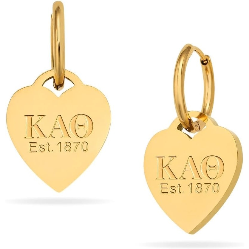 image:imageKappa Alpha Theta Huggie Hoop Earrings Heart Tag