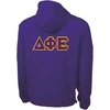 Delta Phi Epsilon DPHIE Tackle Twill Lettered Pack N Go Pullover(Purple)