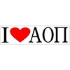 Alpha Omicron Pi AOII I Love Bumper Sticker