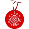 Alpha Omicron Pi Shield Christmas Ornaments