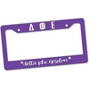 Delta Phi Epsilon DPHIE Custom License Plate Frame Purple
