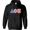 Delta Phi Epsilon DPHIE Greek Letter American Flag Hoodie(Black)