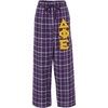 Delta Phi Epsilon DPHIE Pajamas Flannel Plaid Pant(Purple Sparkle)