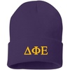 Greekgear Delta Phi Epsilon DPHIE Greek Letter Knit Cap Purple