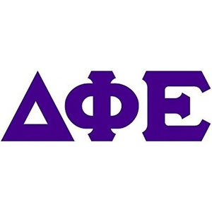 Delta Phi Epsilon DPHIE Big Greek Letter Window Sticker Decal 4 Inches Navy Blue(Navy Blue)