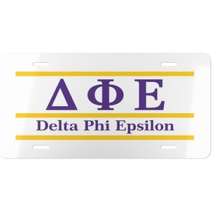 Delta Phi Epsilon DPHIE Lettered Lines License Covers