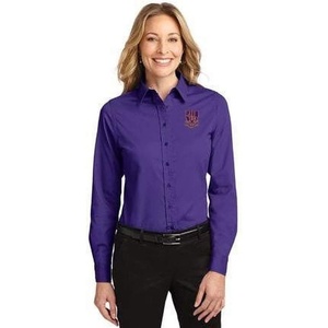Delta Phi Epsilon DPHIE Long Sleeve Oxford(Purple/Light Stone)