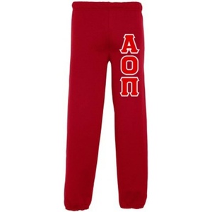 Greekgear Alpha Omicron Pi AOII Lettered Sweatpants(Red)