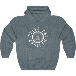 Greekgear Delta Phi Epsilon Unisex College Seal Hoodie(Dark Heather)
