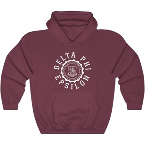 Greekgear Delta Phi Epsilon Unisex College Seal Hoodie(Maroon)