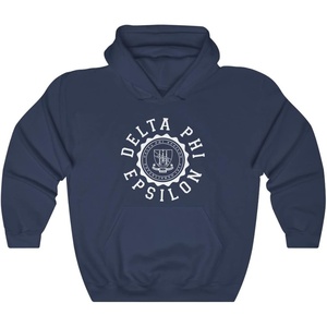 Greekgear Delta Phi Epsilon Unisex College Seal Hoodie(Navy)