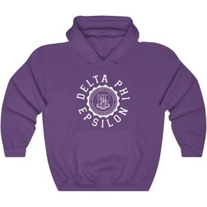 Greekgear Delta Phi Epsilon Unisex College Seal Hoodie(Purple)