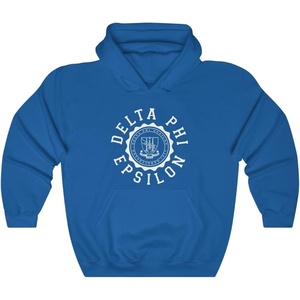 Greekgear Delta Phi Epsilon Unisex College Seal Hoodie(Royal)