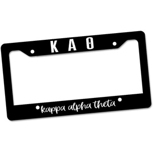 Kappa Alpha Theta Custom License Plate Frame Black