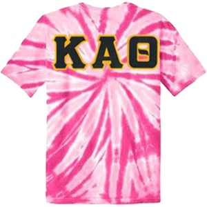 Kappa Alpha Theta Lettered Tie-Dye T-Shirts(Pink)