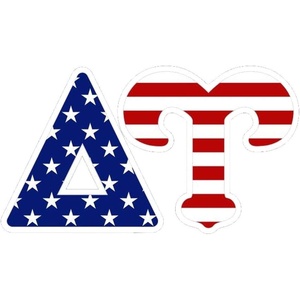 Delta Upsilon DU American Flag Greek Letter Sticker-2.5″ Tall
