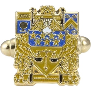 Delta Upsilon DU Color Crest Cuff Links Multicolored