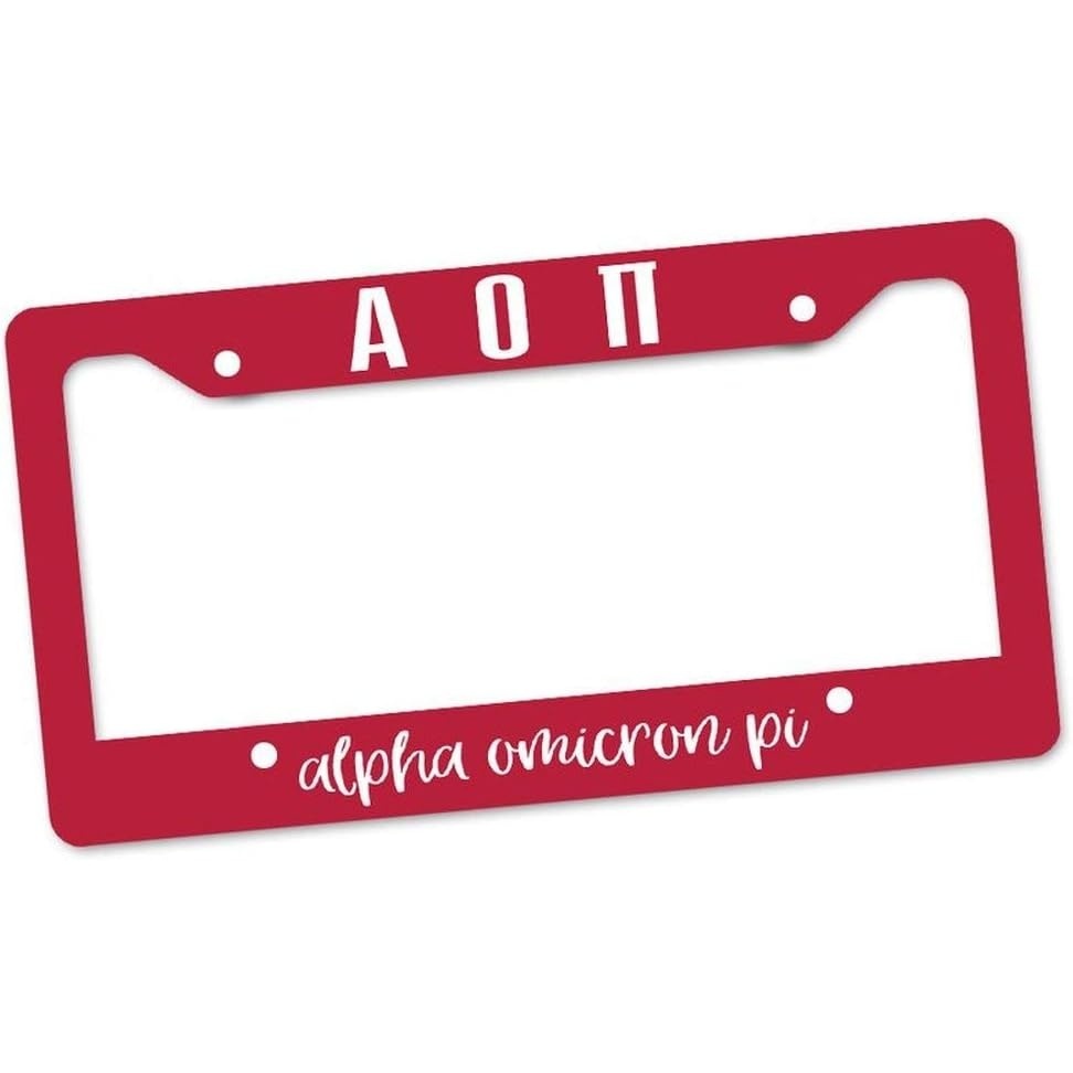 image:imageAlpha Omicron Pi AOII Custom License Plate Frame Red