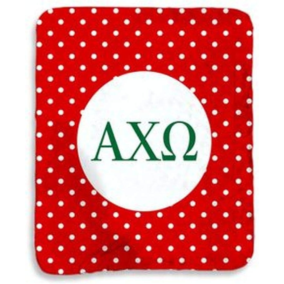 image:imageGreekgear Alpha Chi Omega Polka Dots Sherpa Lap Blanket