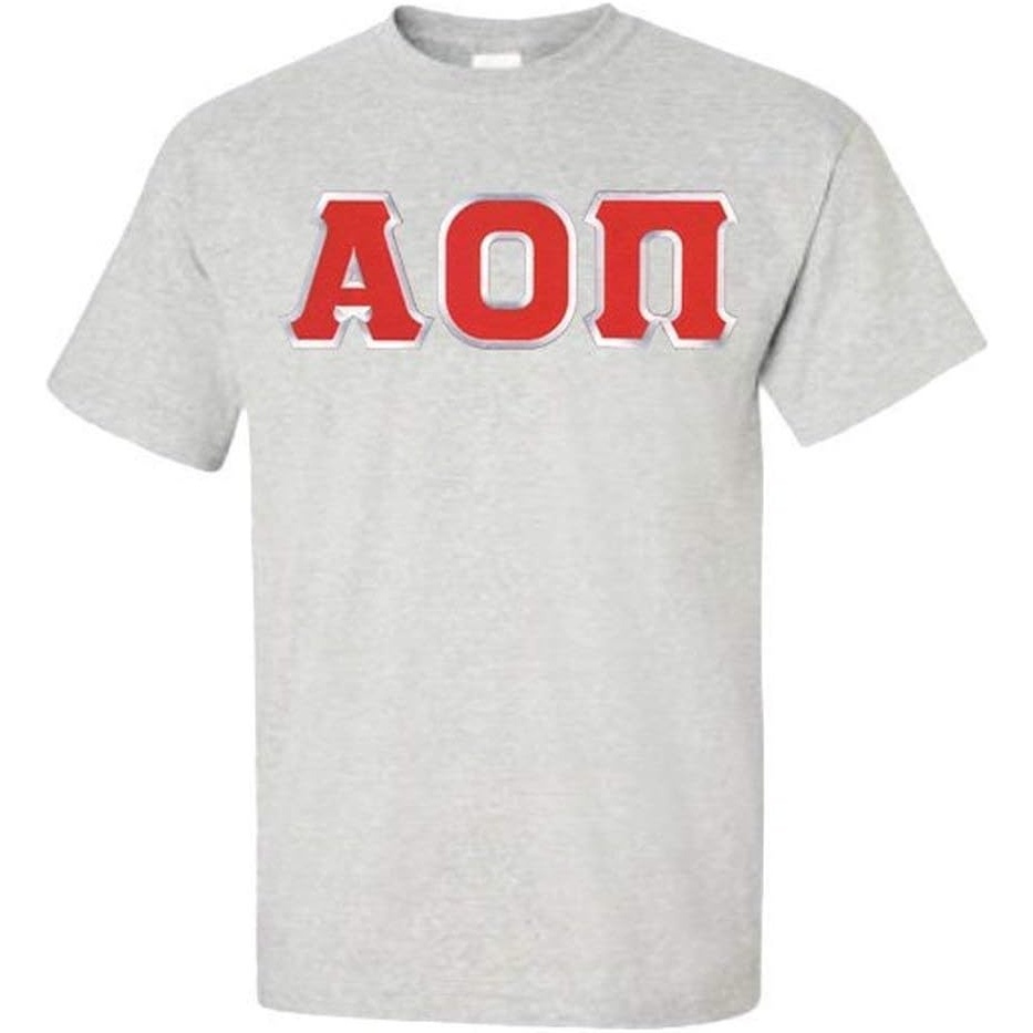 image:imageGreekgear Alpha Omicron Pi Lettered TeeLight Grey