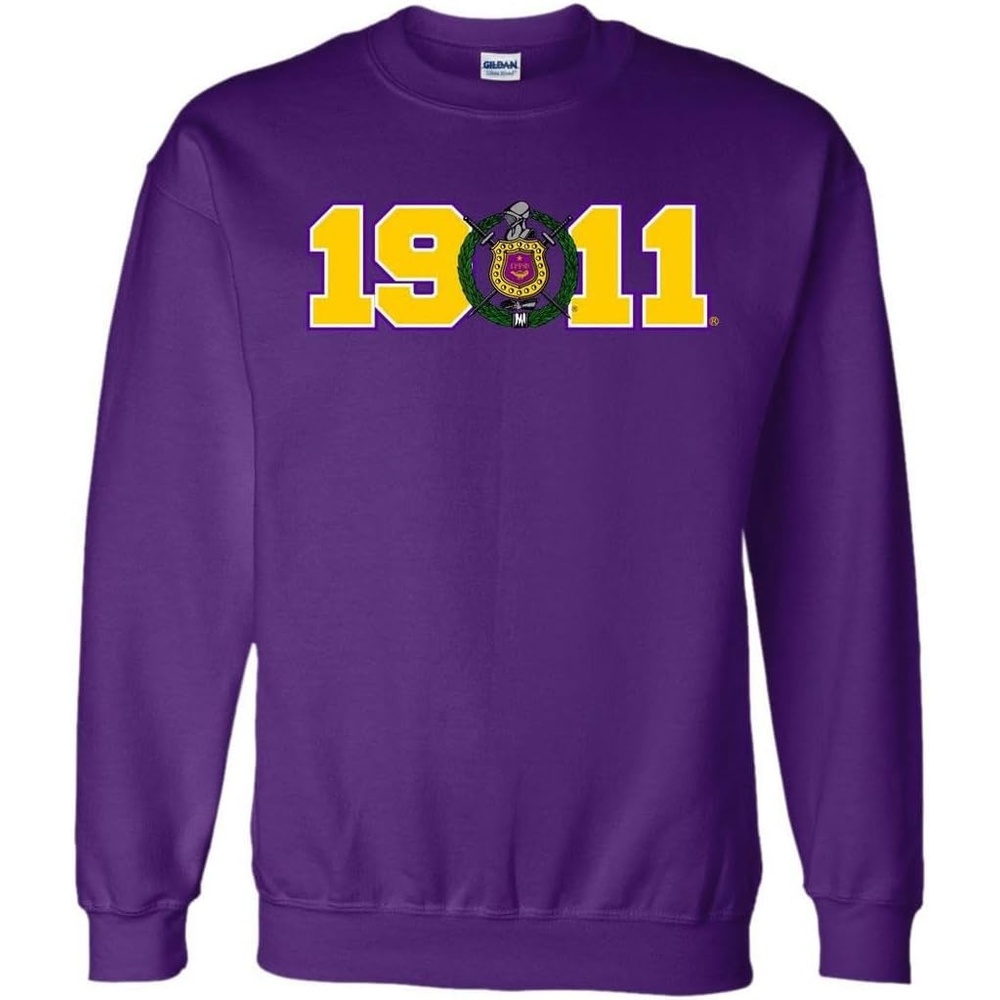 image:imageGreekgear Omega Psi Phi Year Crest Crew SweatshirtsPurple