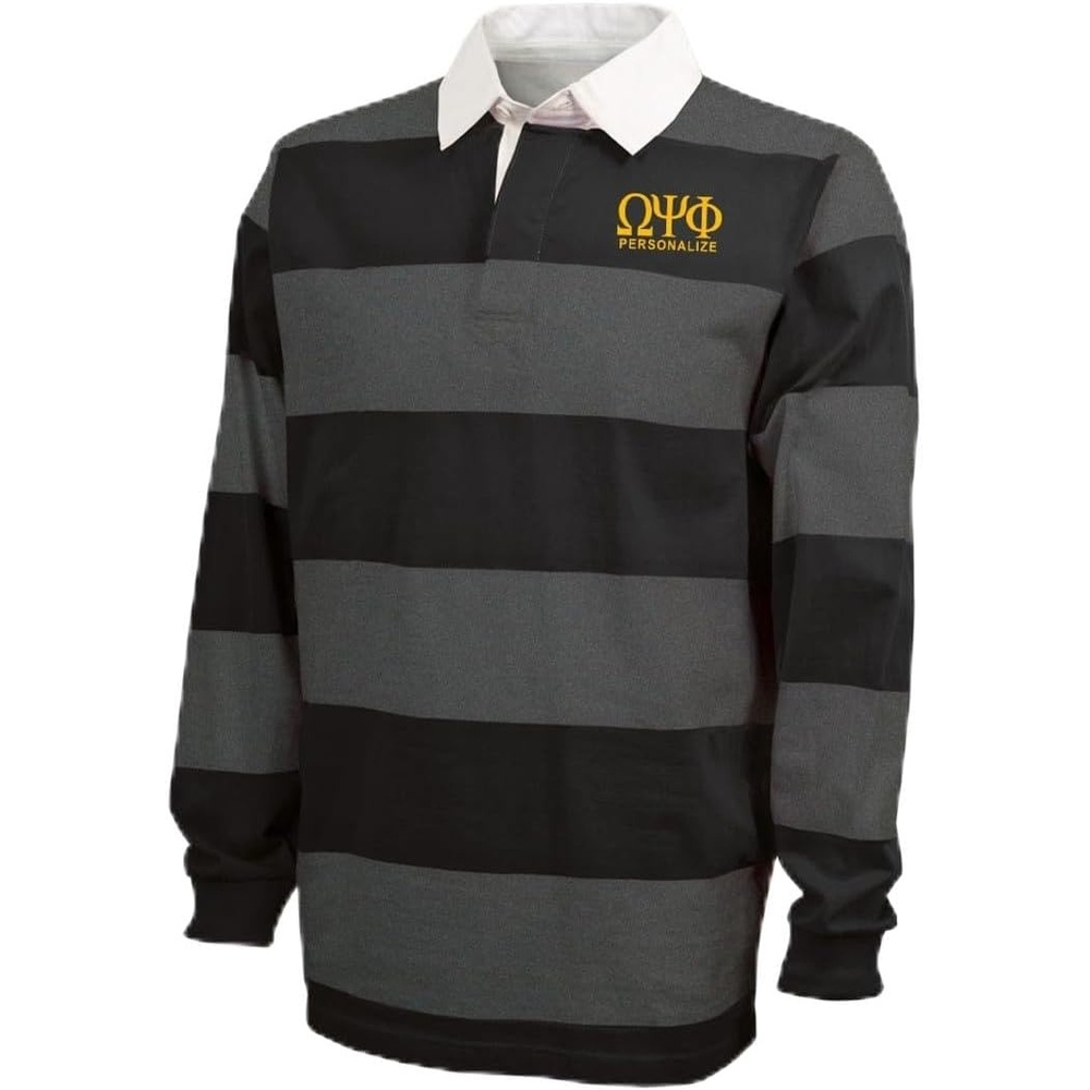 image:imageOmega Psi Phi Classic Rugby ShirtBlackGrey