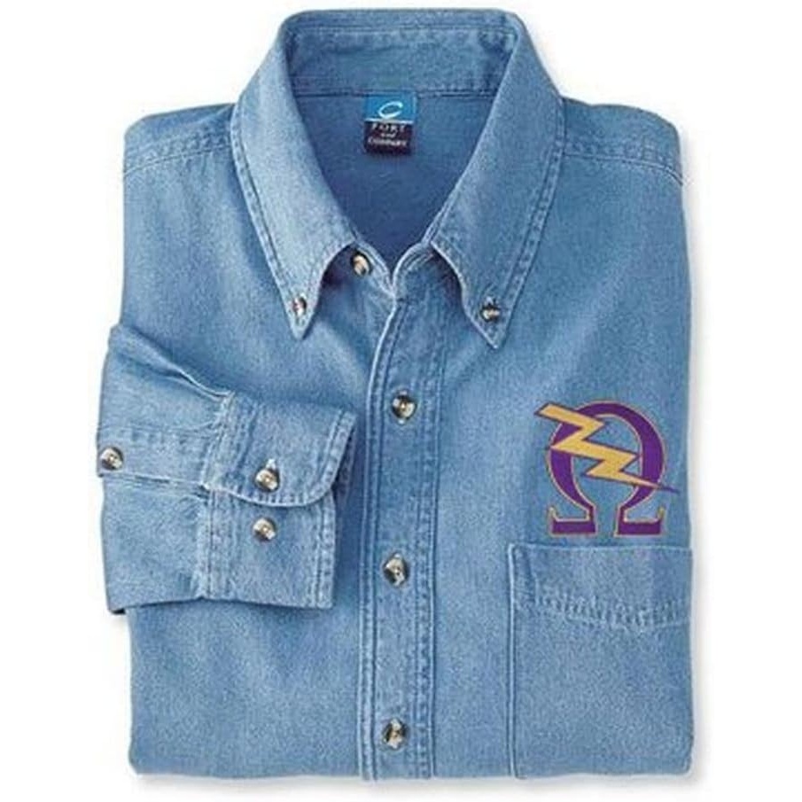 image:imageOmega Psi Phi Denim Shirt BoltBlue Jean