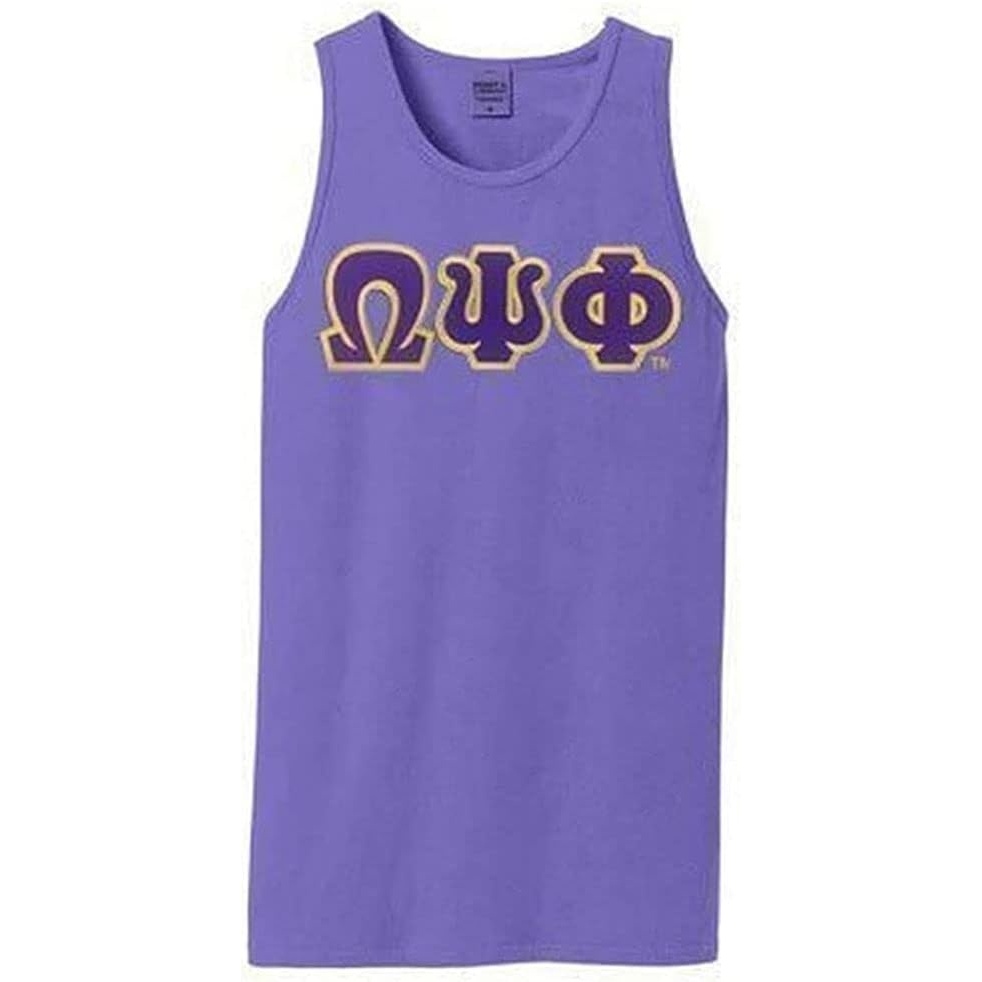 image:imageOmega Psi Phi Lettered Tank TopAmethyst