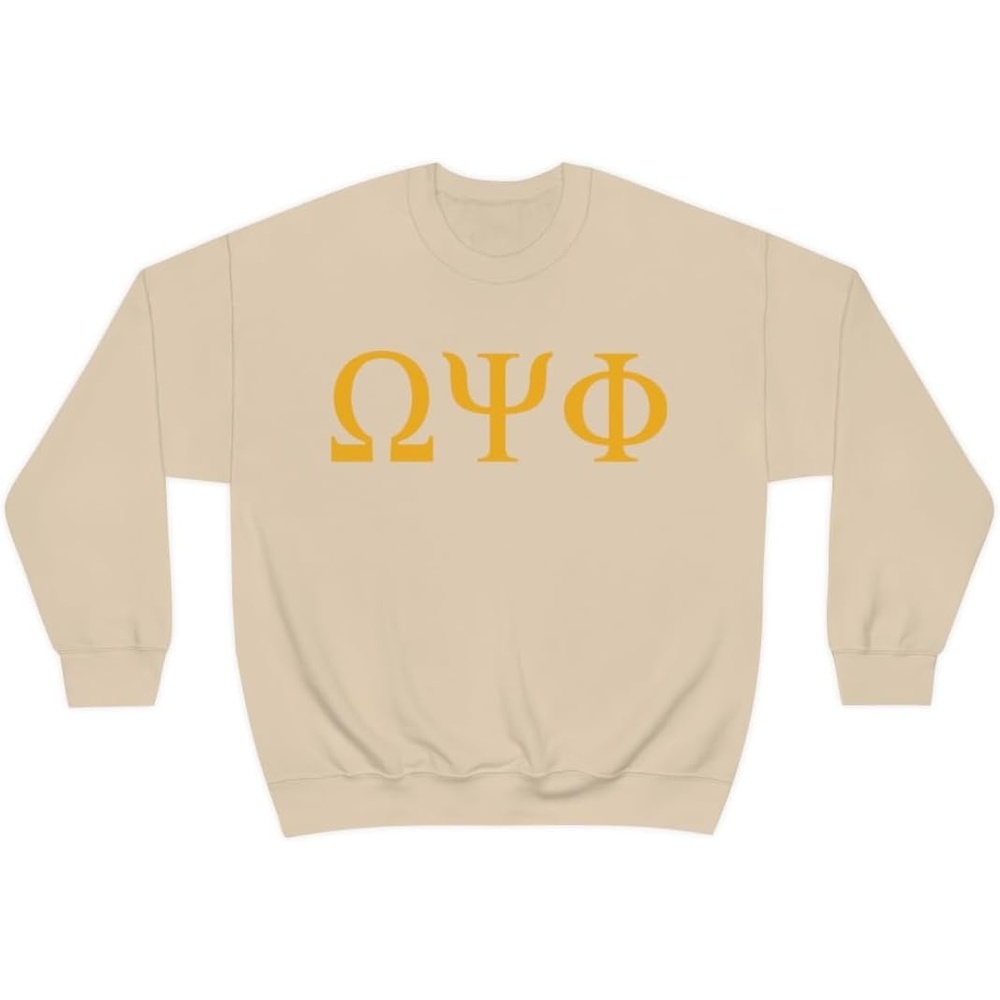 image:imageOmega Psi Phi Lettered World Famous Greek Crew SweatshirtsSand